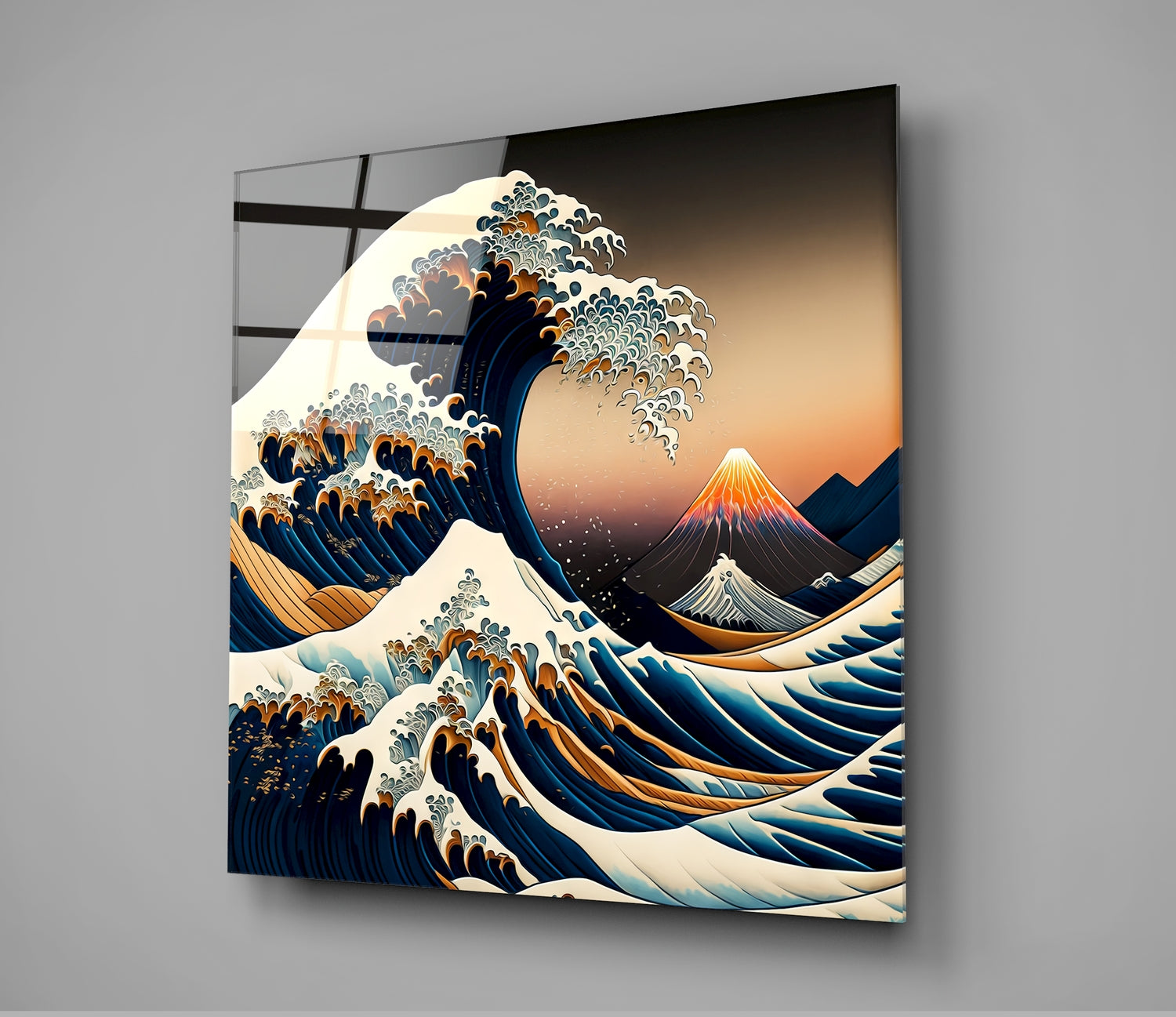 Waves Glass Wall Art  || Designer Collection | Insigne Art Design