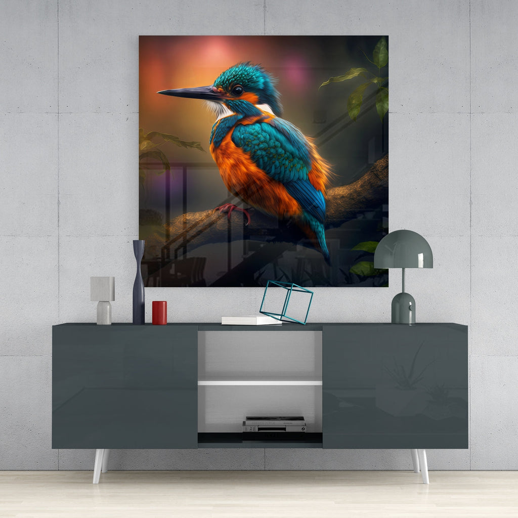 Kingfisher Glass Wall Art  || Designer Collection | Insigne Art Design