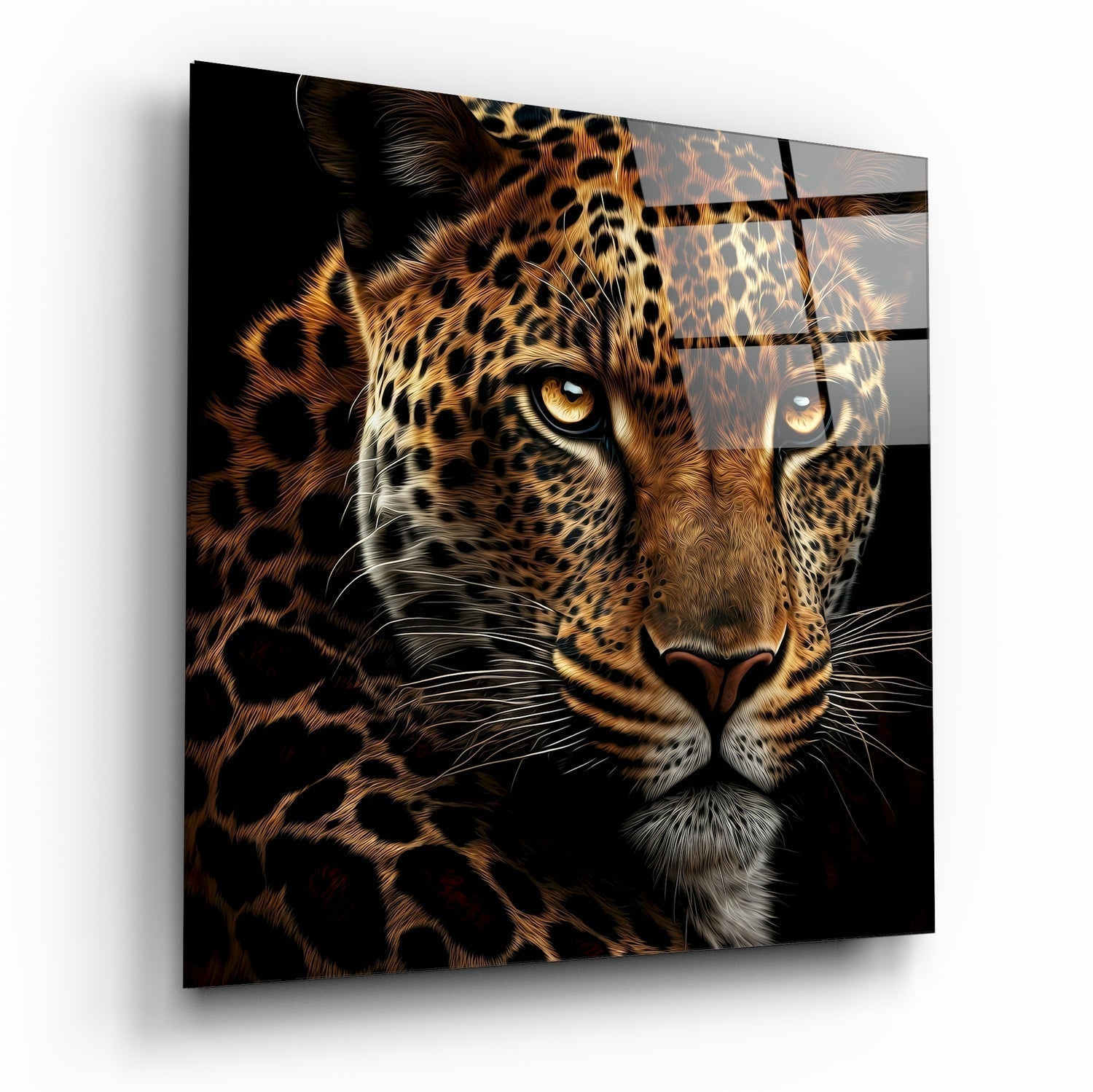 Leopard Glass Wall Art  || Designer Collection | Insigne Art Design