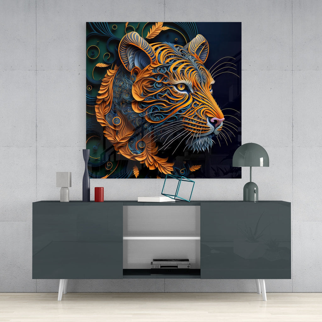 Tiger Glass Wall Art  || Designers Collection | Insigne Art Design