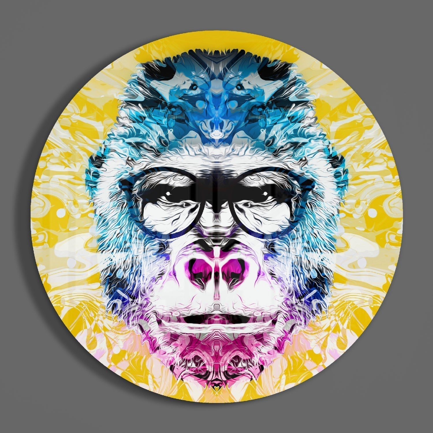 Philosopher Gorilla Glass Wall Art