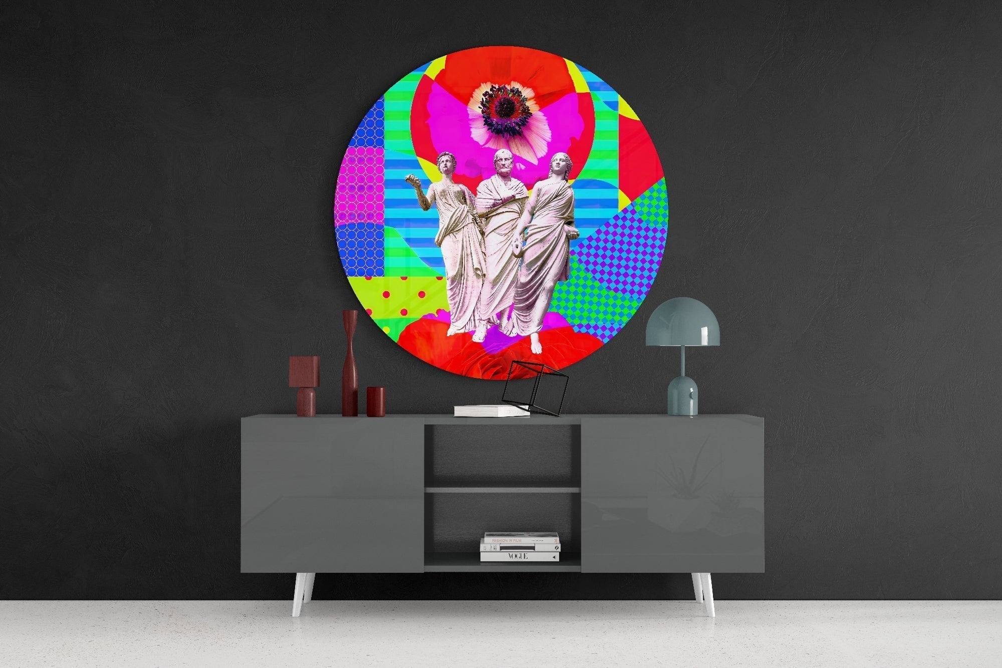 Statues Glass Wall Art