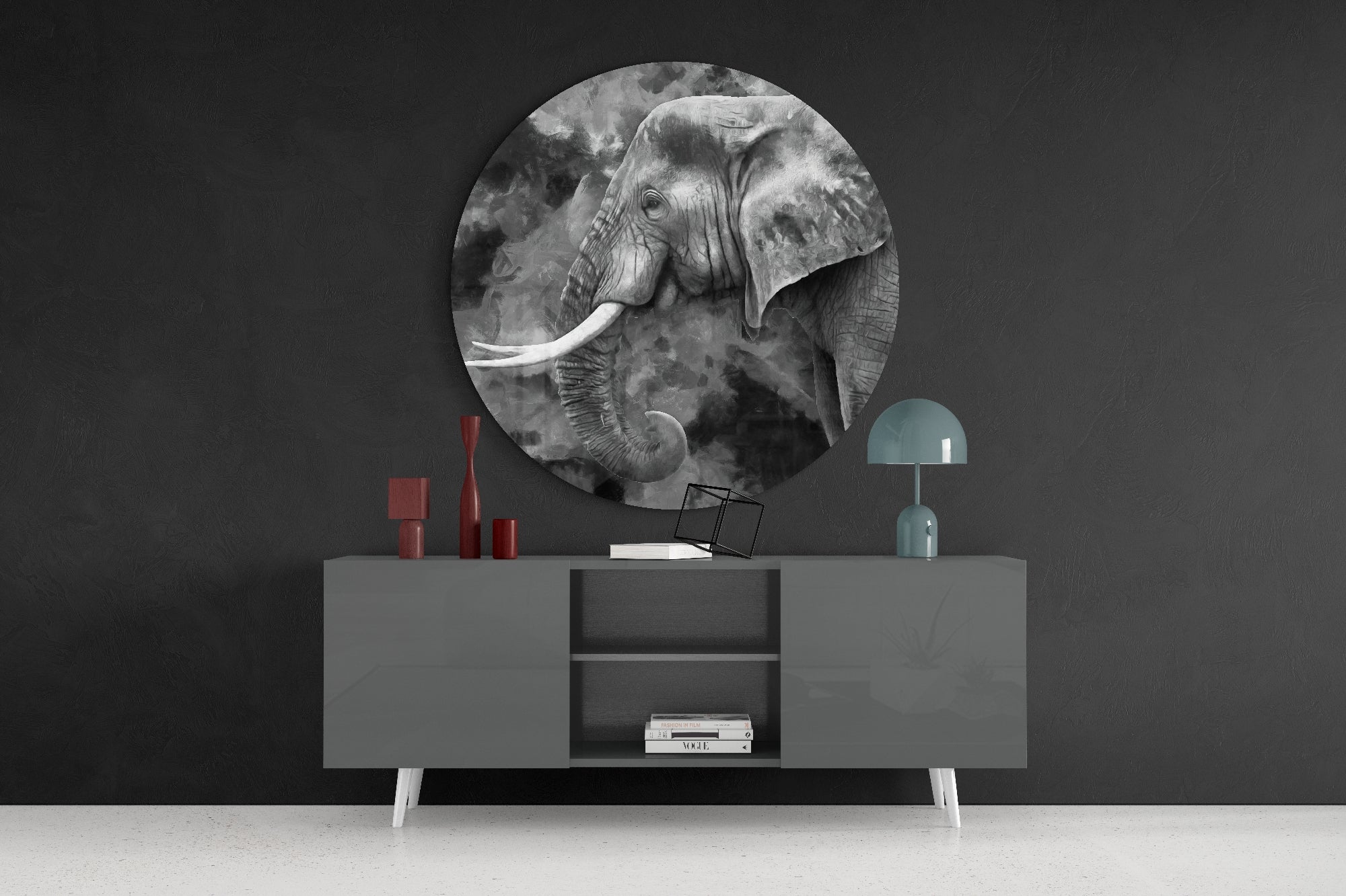 Elephant Glass Wall Art