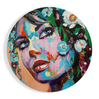 Floral Woman Glass Wall Art