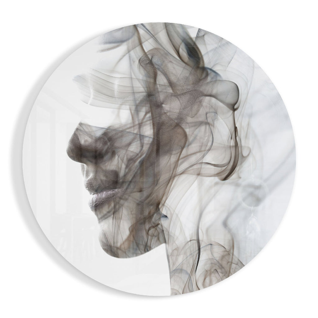 Smoke Face Glass Wall Art