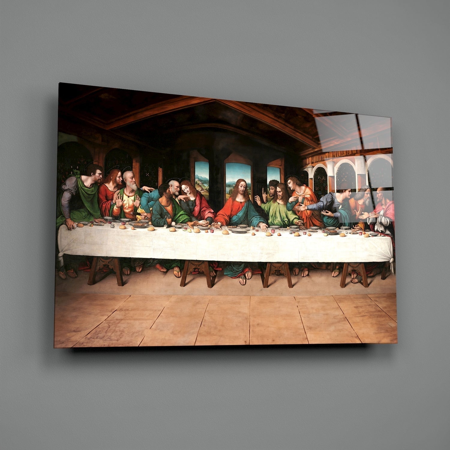Last Supper Remastered GlassÂ WallÂ Art