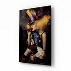 Female Clown Glass Wall Art