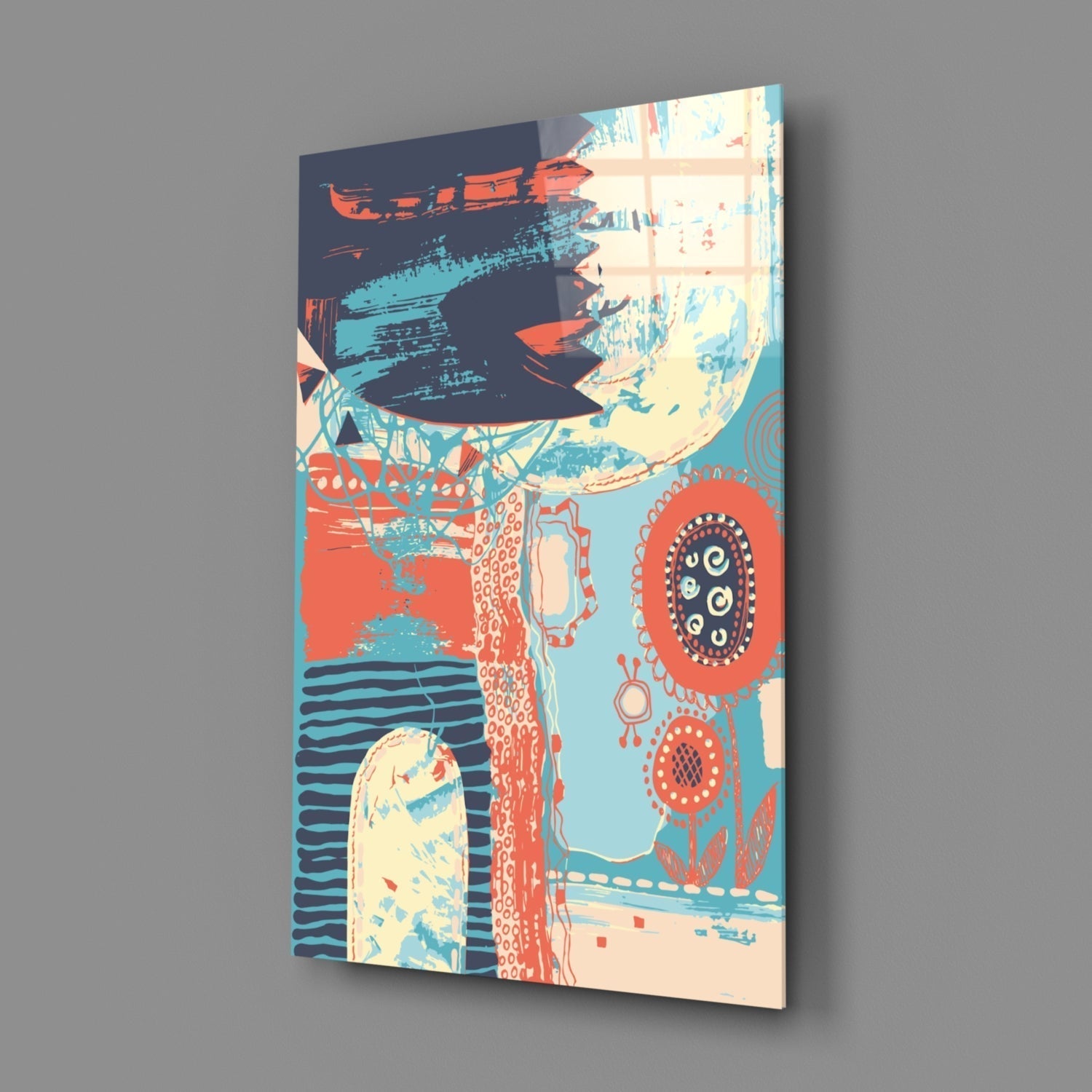 Abstract Colors Glass Wall Art