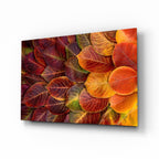 Orange Leaves Glass Wall Art
