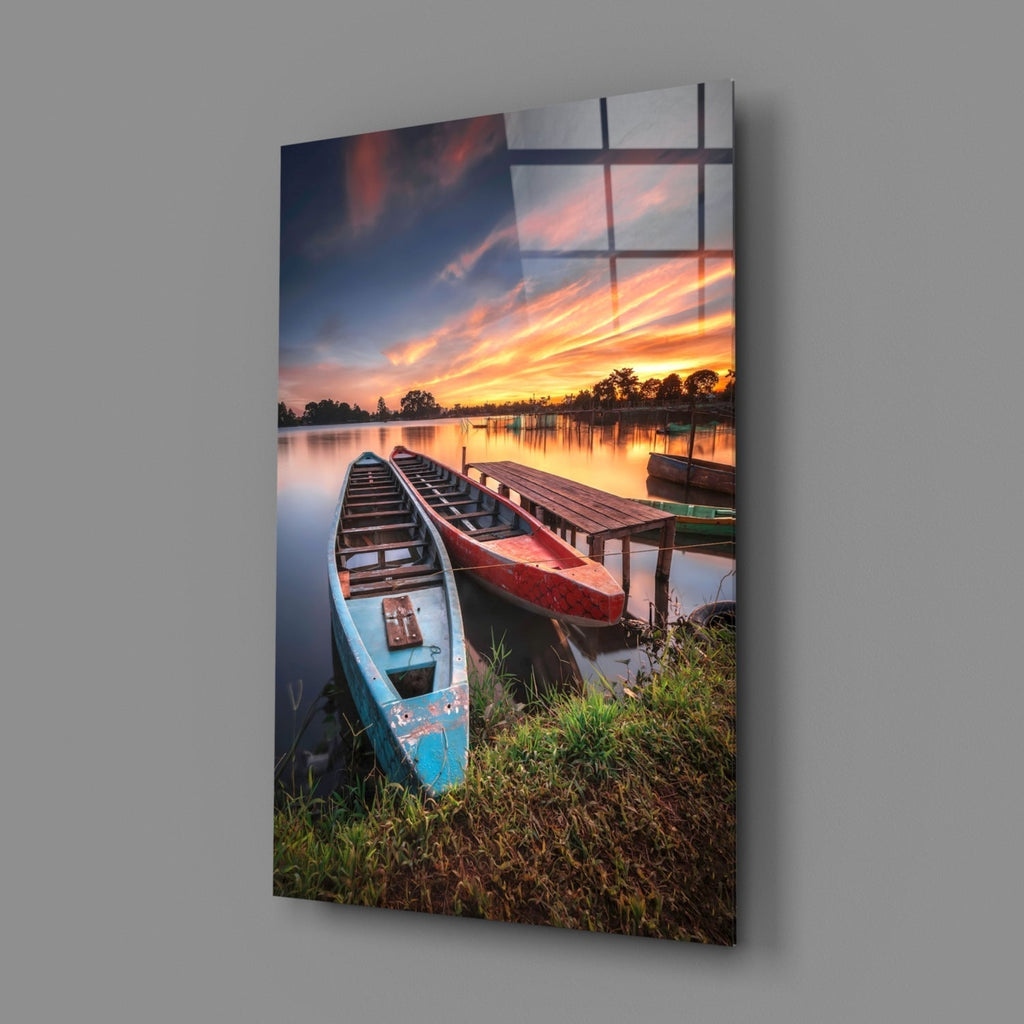Boats Glass Wall Art