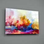 Abstract Trees Glass Wall Art