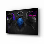 Three Wise Monkeys Glass Wall Art
