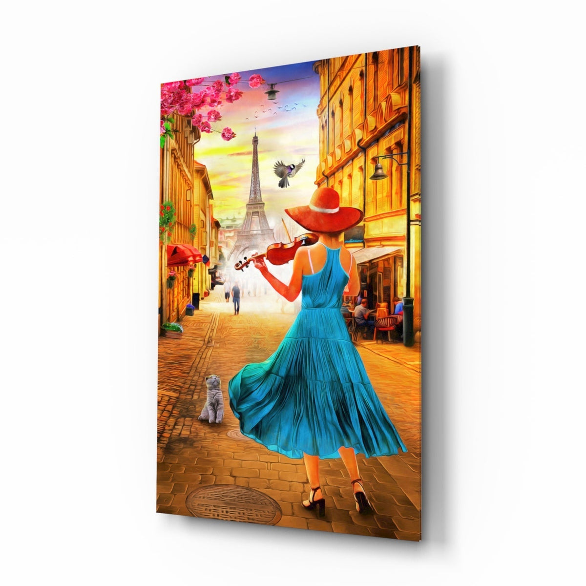 Eiffel and Music Glass Wall Art