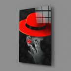 Scarlet Hat Glass Wall Art