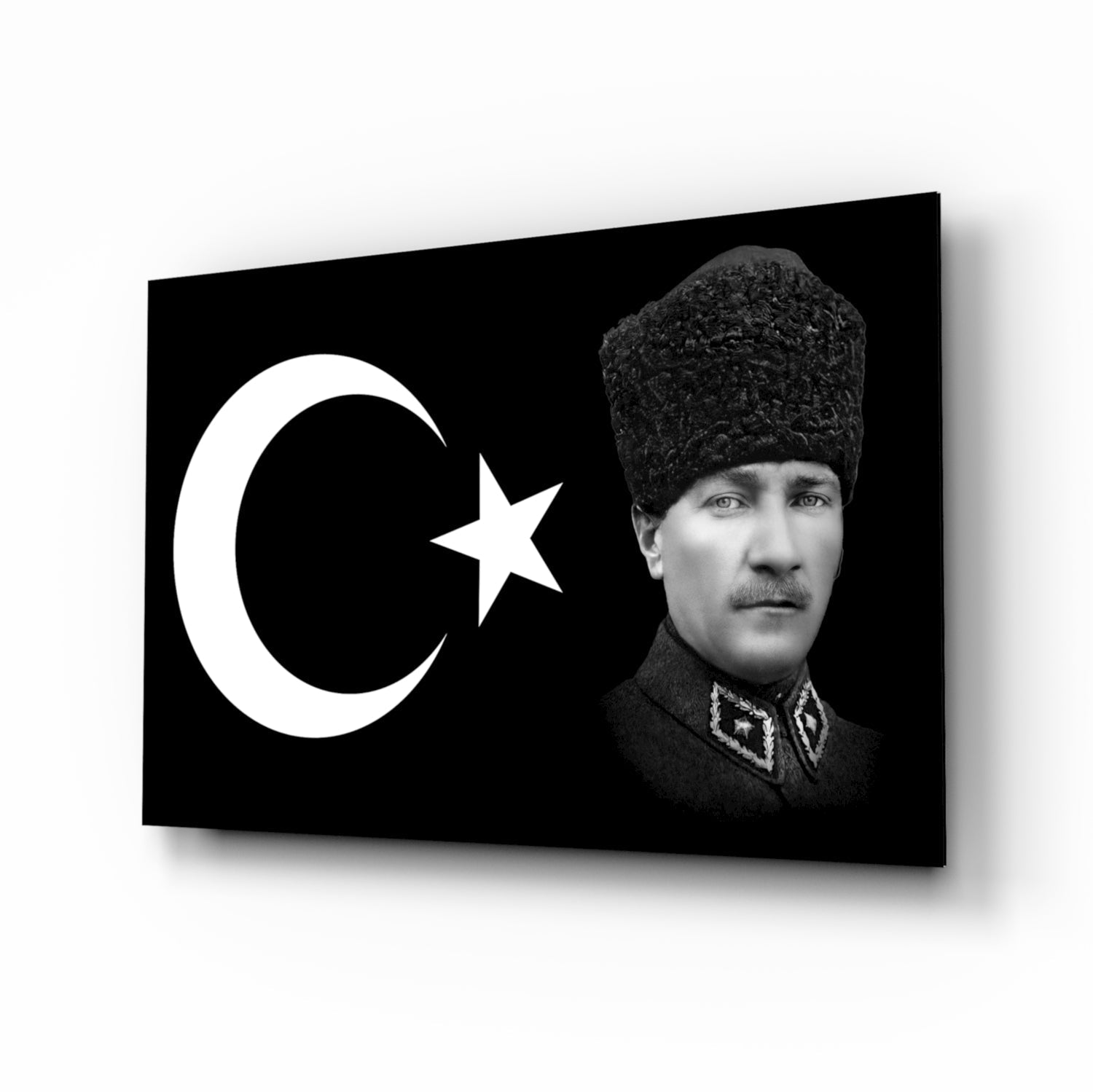 Turkish Flag and Atat√ºrk Glass Wall Art