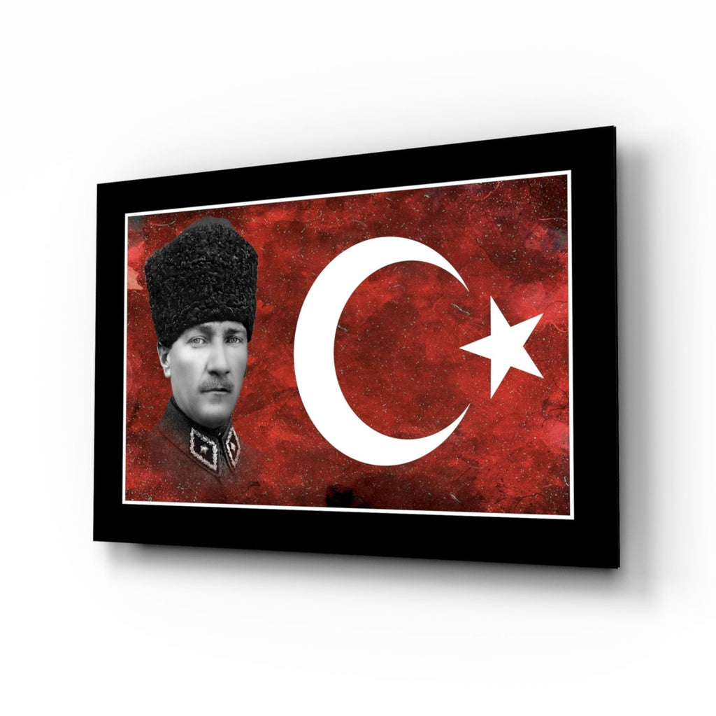 Turkish Flag and Atat√ºrk Glass Wall Art