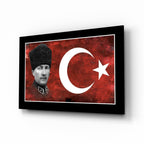 Turkish Flag and Atat√ºrk Glass Wall Art