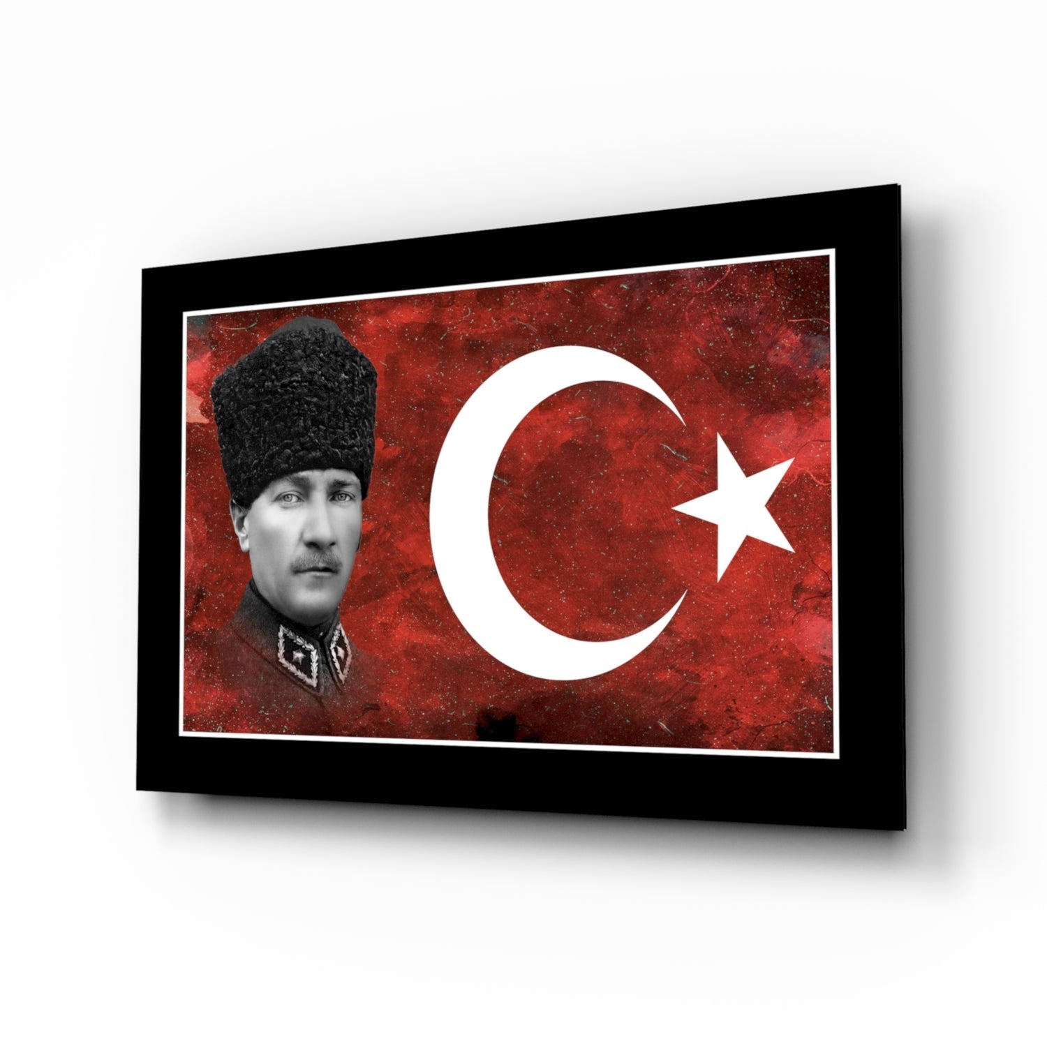 Turkish Flag and Atat√ºrk Glass Wall Art