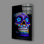 Sugar Skull Glass Wall Art