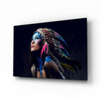 Red Indian Glass Wall Art