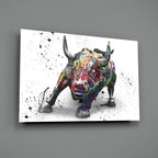 Bull Glass Wall Art