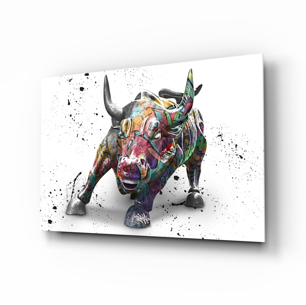 Bull Glass Wall Art