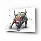 Bull Glass Wall Art