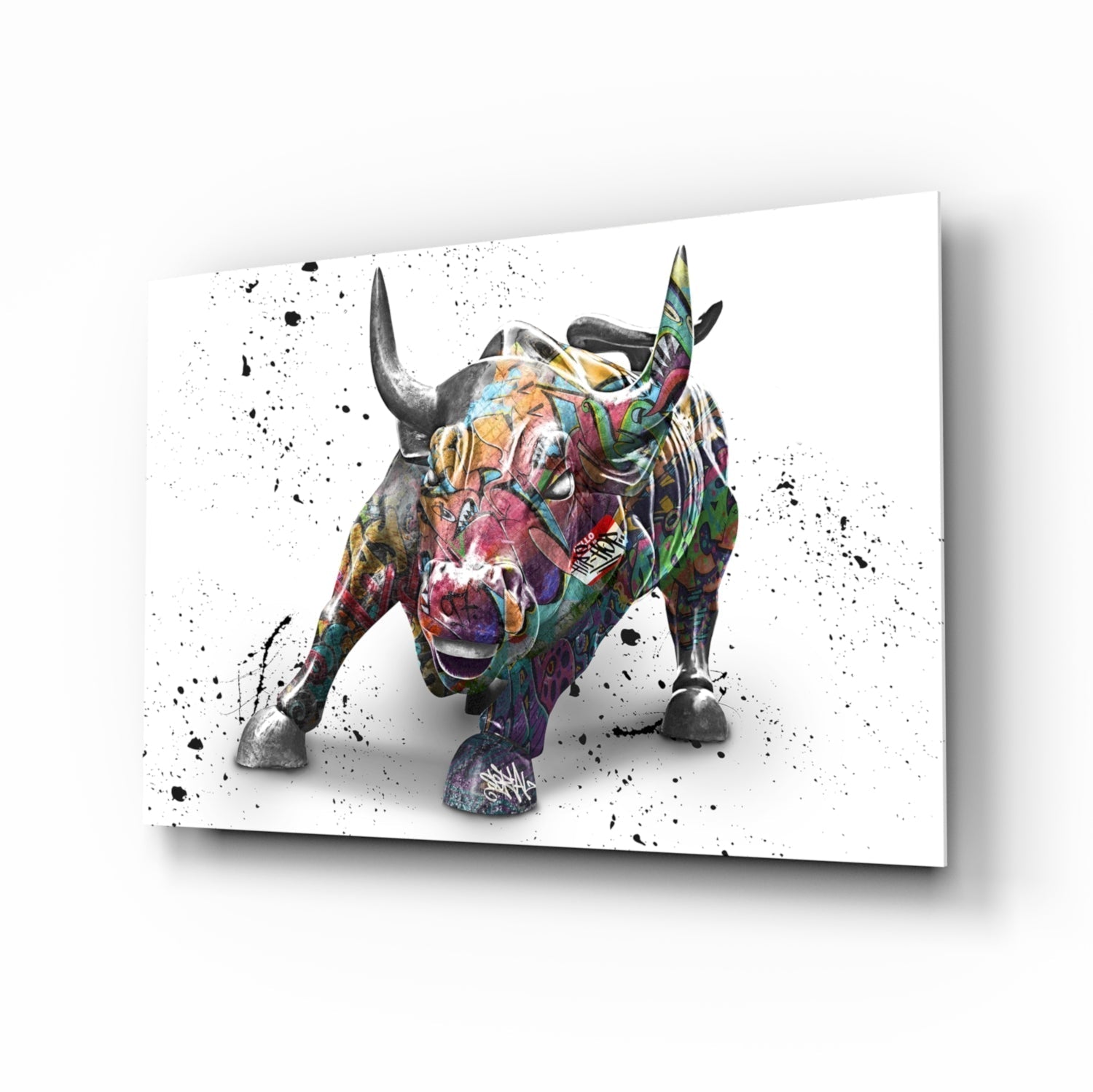 Bull Glass Wall Art
