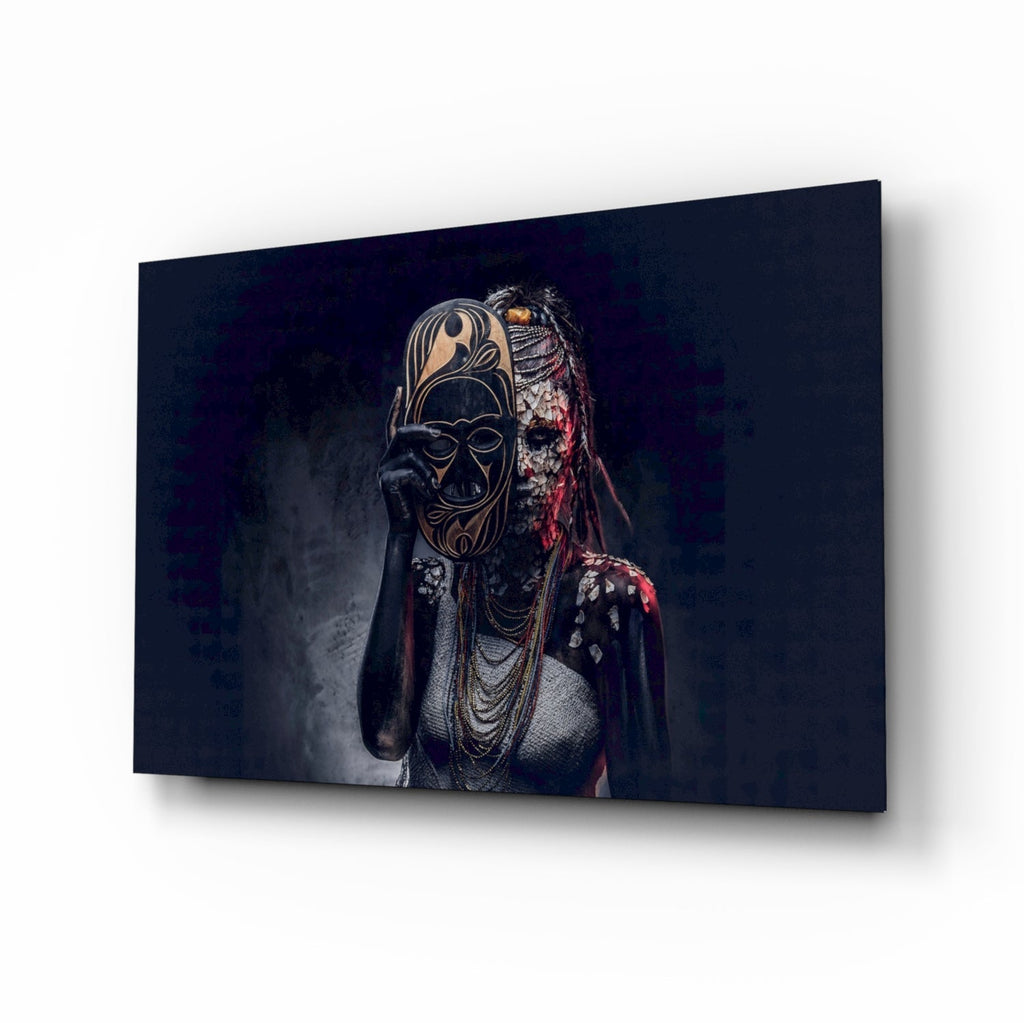 Behind the Mask Glass Wall Art