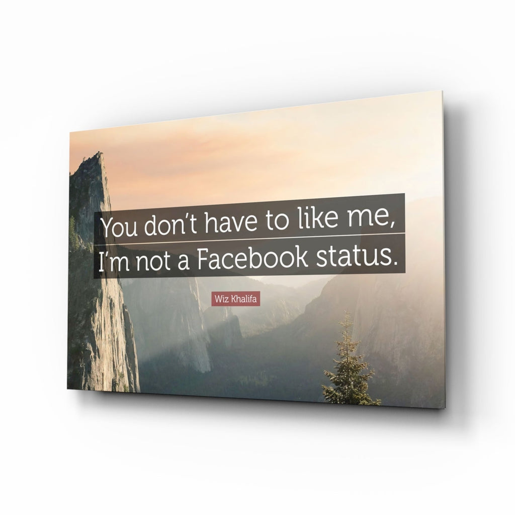 Not a Facebook Stat√ºs Glass Wall Art