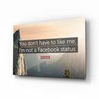 Not a Facebook Stat√ºs Glass Wall Art