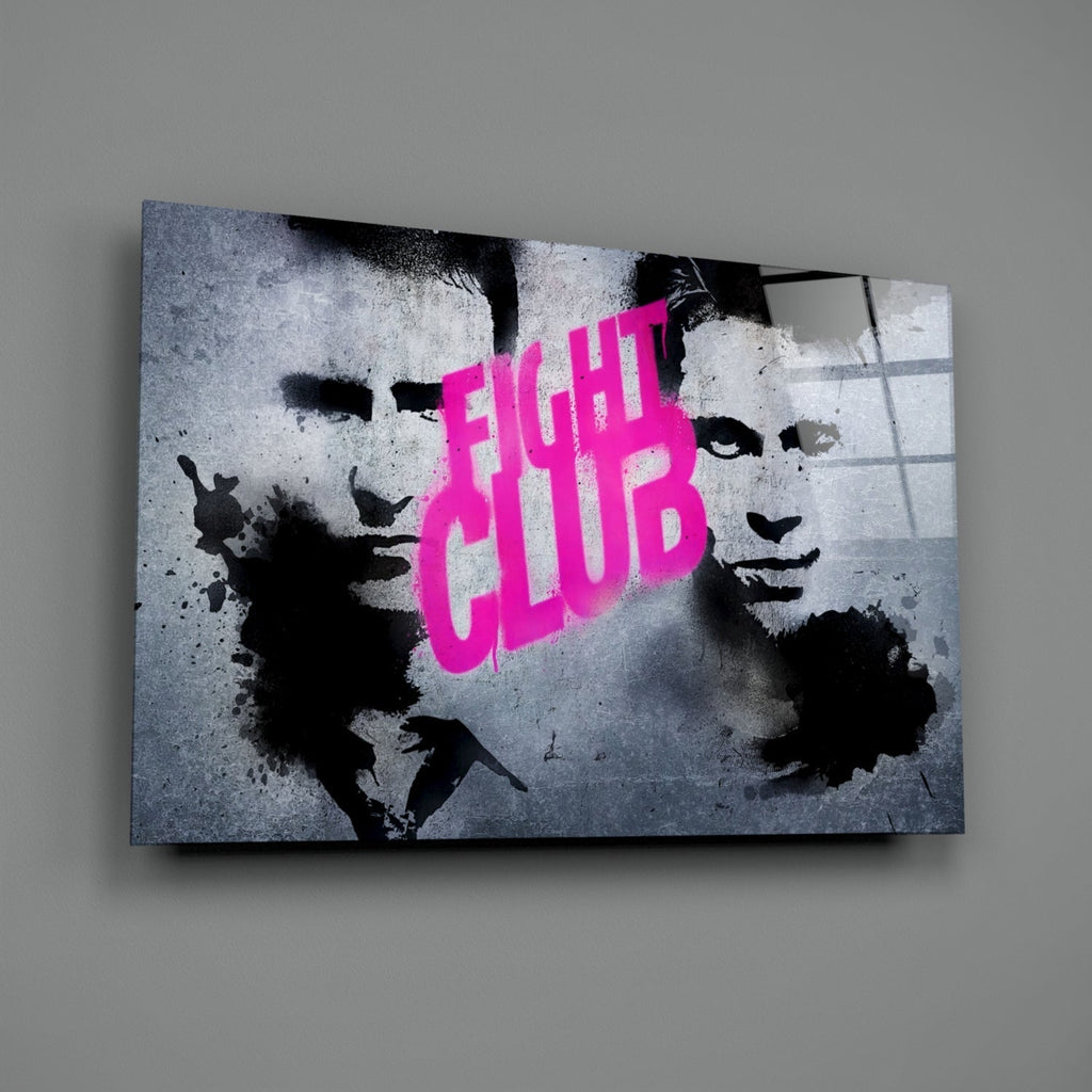 Fight Club Poster Glass Wall Art