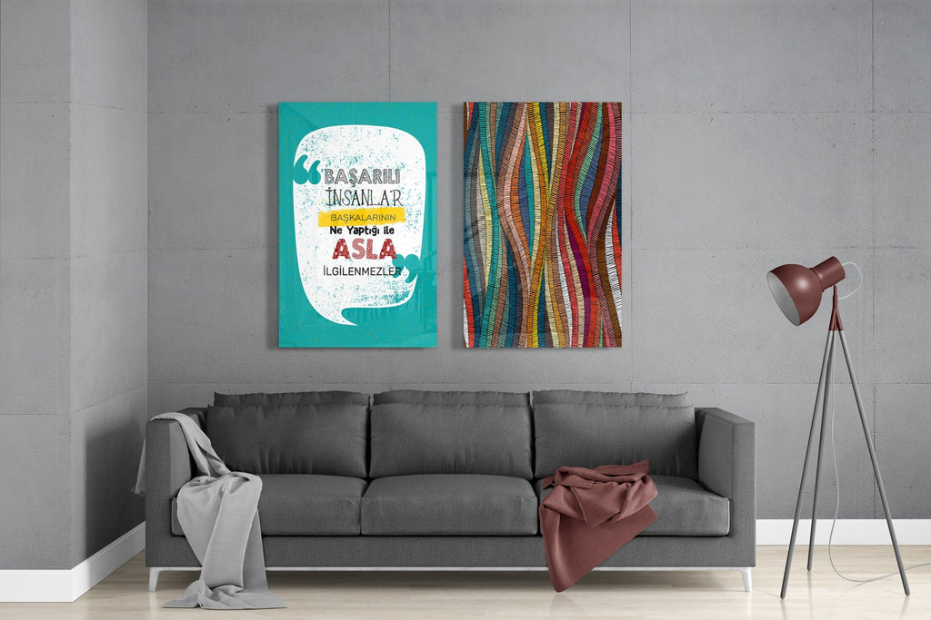 2 Pieces Combine Glass Wall Art