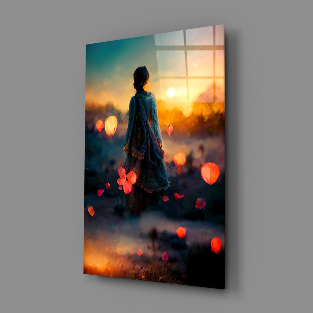 Towards Sunset Glass Wall Art || Designer's Collection