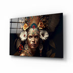 Queen of Flowers Glass Wall Art || Designer's Collection