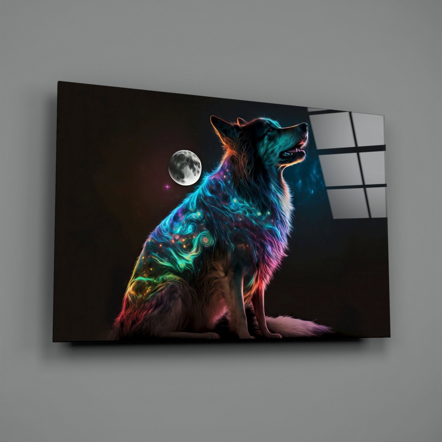 Space Dog Glass Wall Art || Designer's Collection