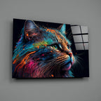 Colorful Cat Glass Wall Art || Designer's Collection