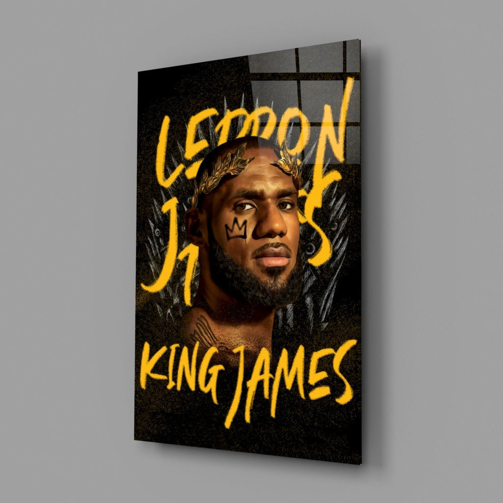 Lebron James, King Glass Wall Art || Designers Collection