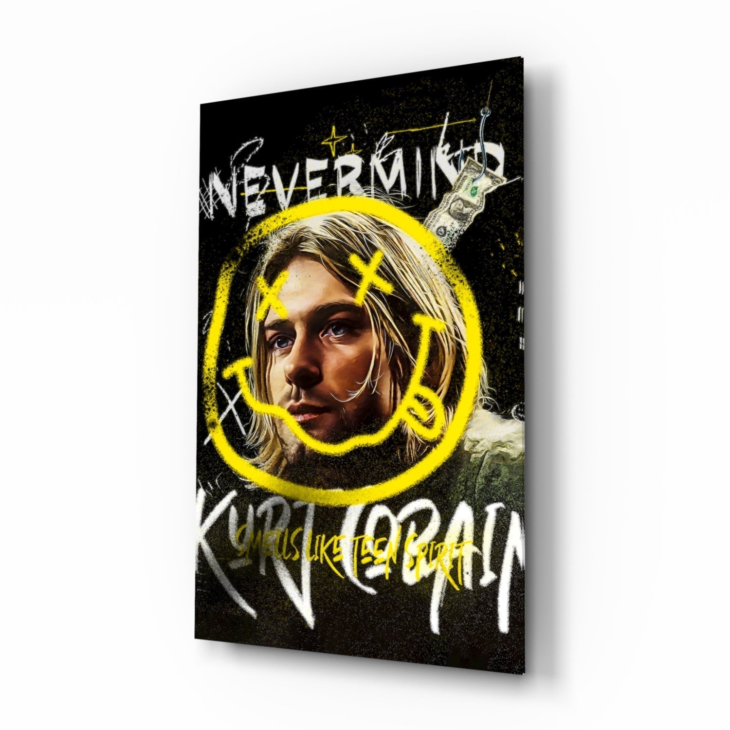 Kurt Cobain Glass Wall Art || Designers Collection