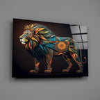 Lion Glass Wall Art || Designers Collection