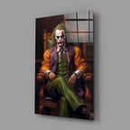Joker in the Throne Glass Wall Art || Designer's Collection