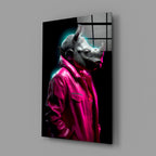 Rhino in Style Glass Wall Art || Designer's Collection