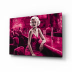 Marilyn in the Bar Glass Wall Art || Designer Collection