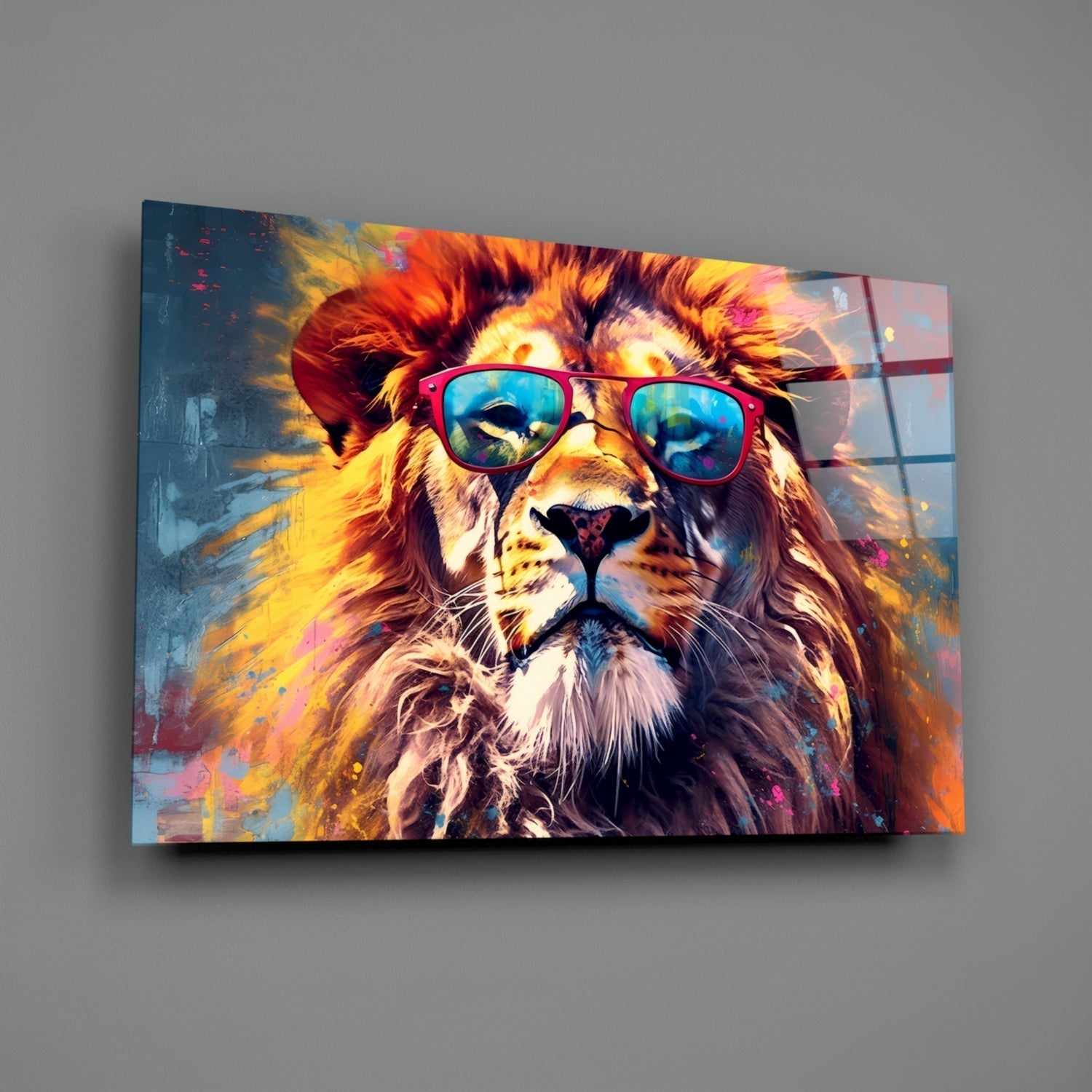 Cool Lion Glass Wall Art || Designer Collection