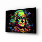 Benjamin Franklin Glass Wall Art || Designer Collection