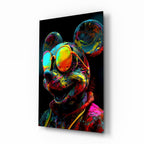Neon Mice Glass Wall Art || Designer Collection