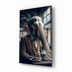 Retired Elephant Glass Wall Art|| Designer's Collection
