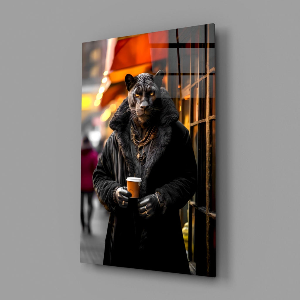 Black Leopard Glass Wall Art | Designer‚Äôs Collection