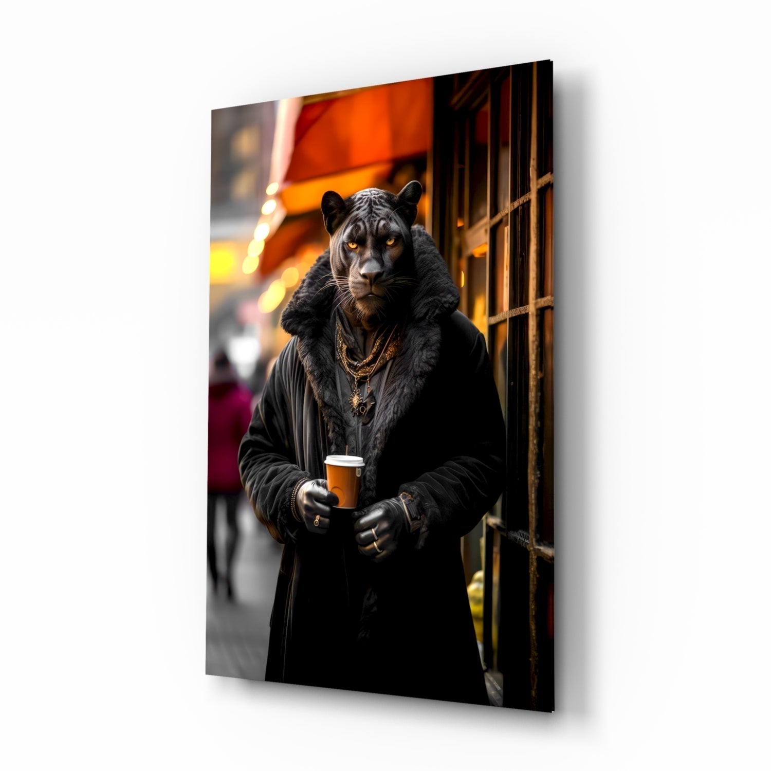 Black Leopard Glass Wall Art | Designer‚Äôs Collection