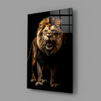 Lion in the Dog Glass Wall Art|| Designer's Collection